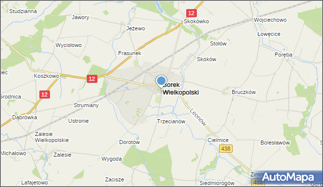 mapa Karolew, Karolew gmina Borek Wielkopolski na mapie Targeo
